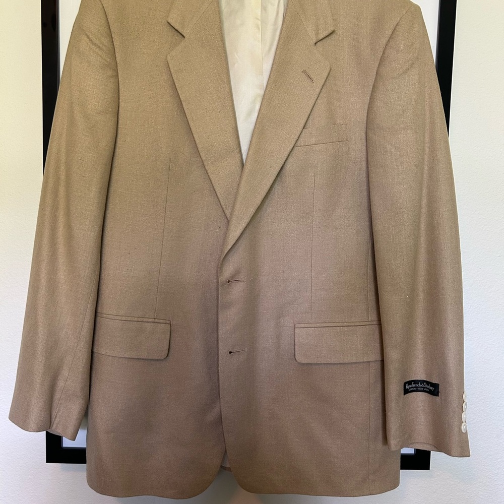 100% Silk Linen Blazer by Kilgour, French, & Stanbury. 42L BNWT